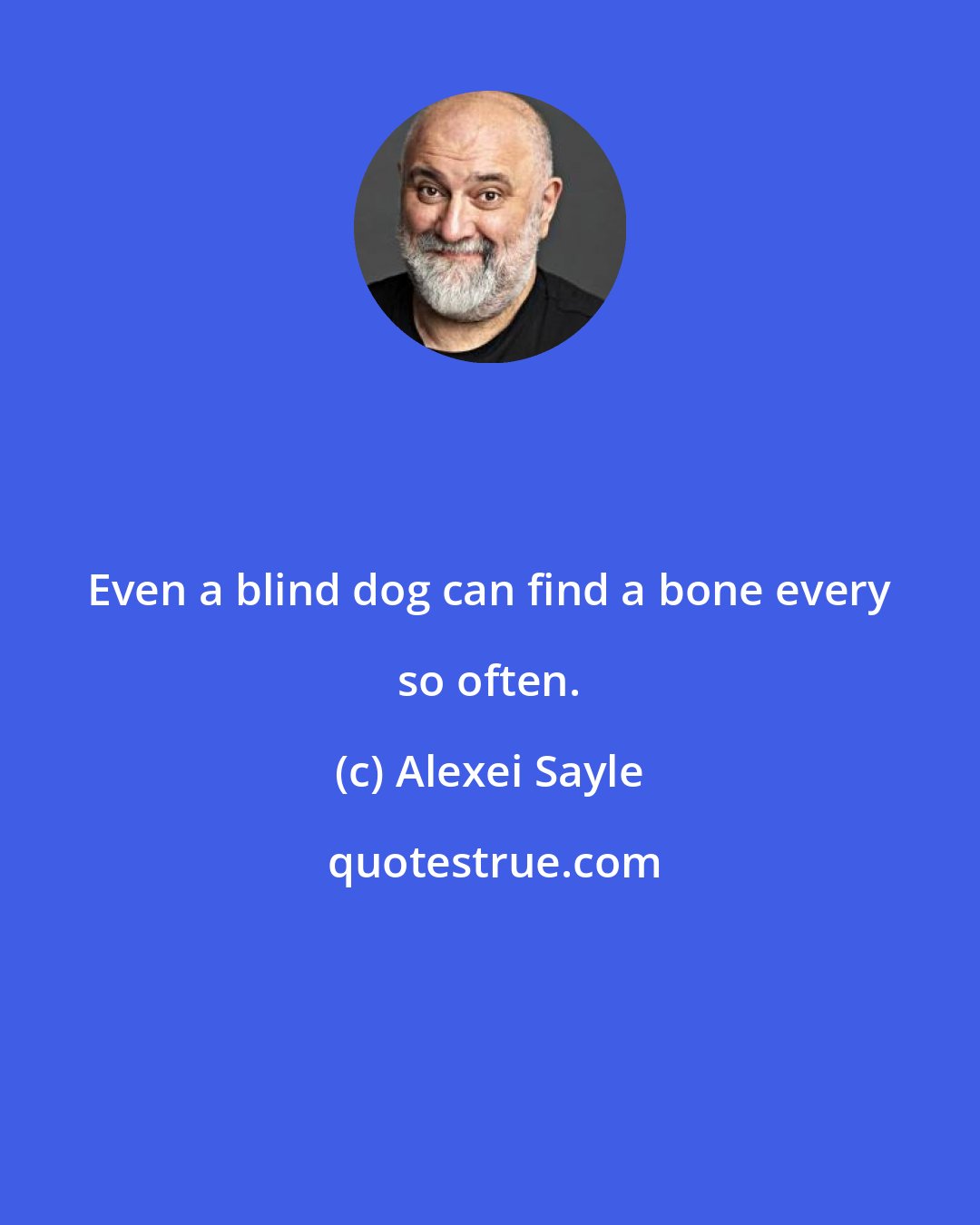 Alexei Sayle: Even a blind dog can find a bone every so often.