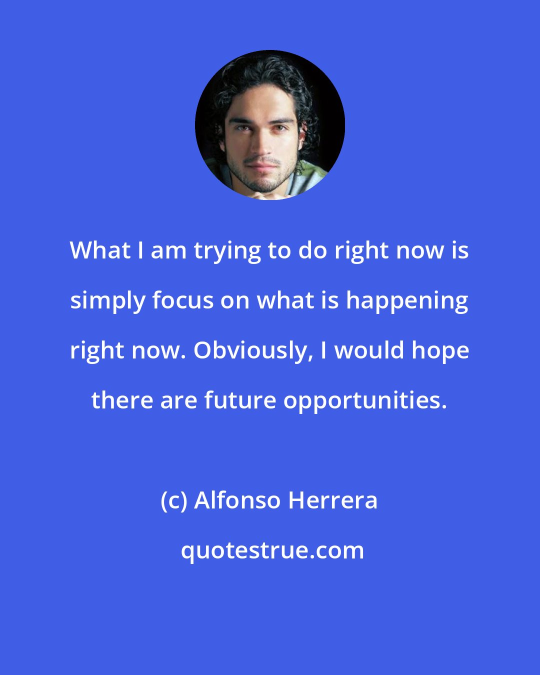 Alfonso Herrera: What I am trying to do right now is simply focus on what is happening right now. Obviously, I would hope there are future opportunities.