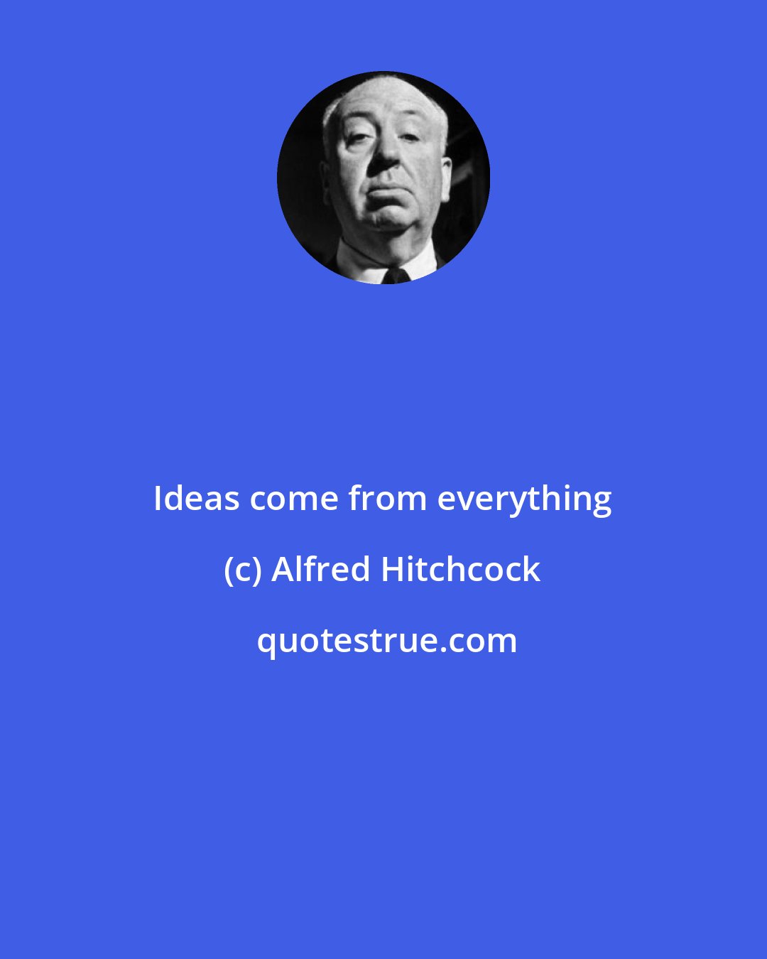 Alfred Hitchcock: Ideas come from everything