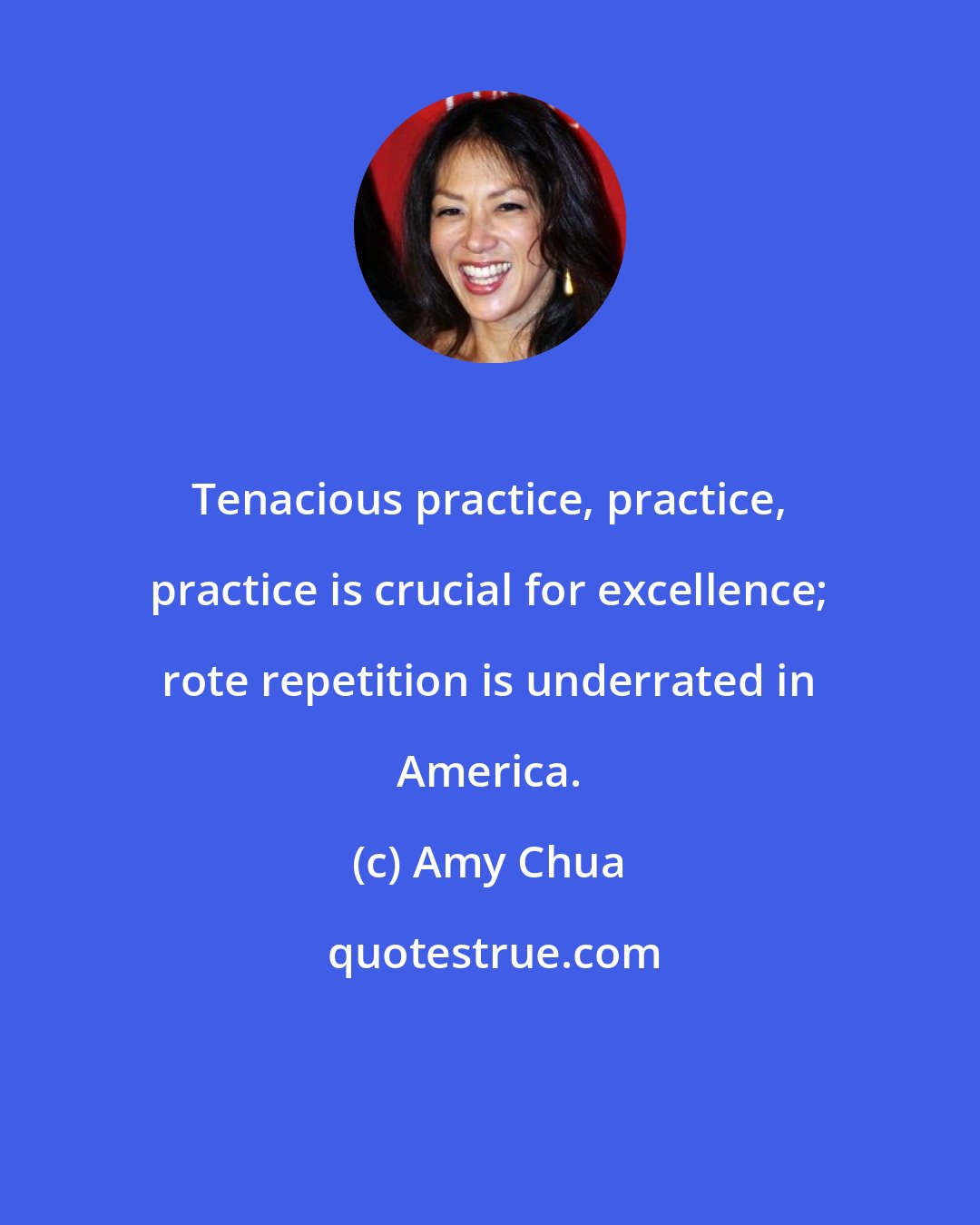 Amy Chua: Tenacious practice, practice, practice is crucial for excellence; rote repetition is underrated in America.