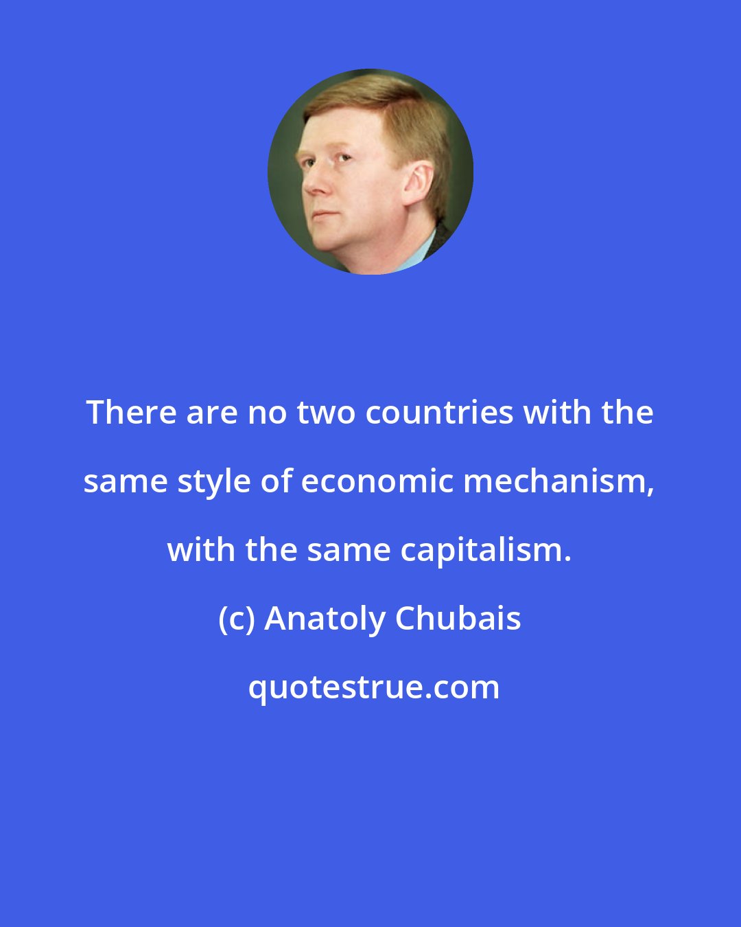 Anatoly Chubais: There are no two countries with the same style of economic mechanism, with the same capitalism.