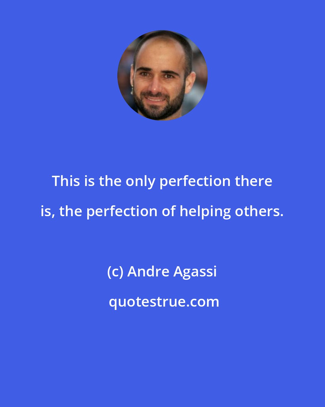 Andre Agassi: This is the only perfection there is, the perfection of helping others.