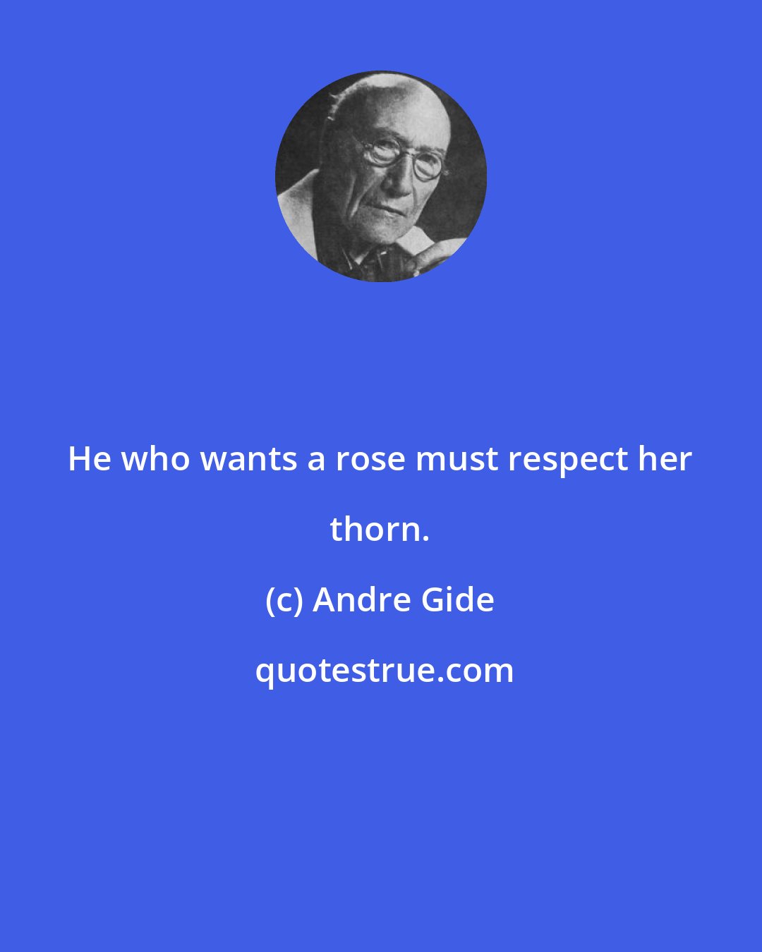 Andre Gide: He who wants a rose must respect her thorn.