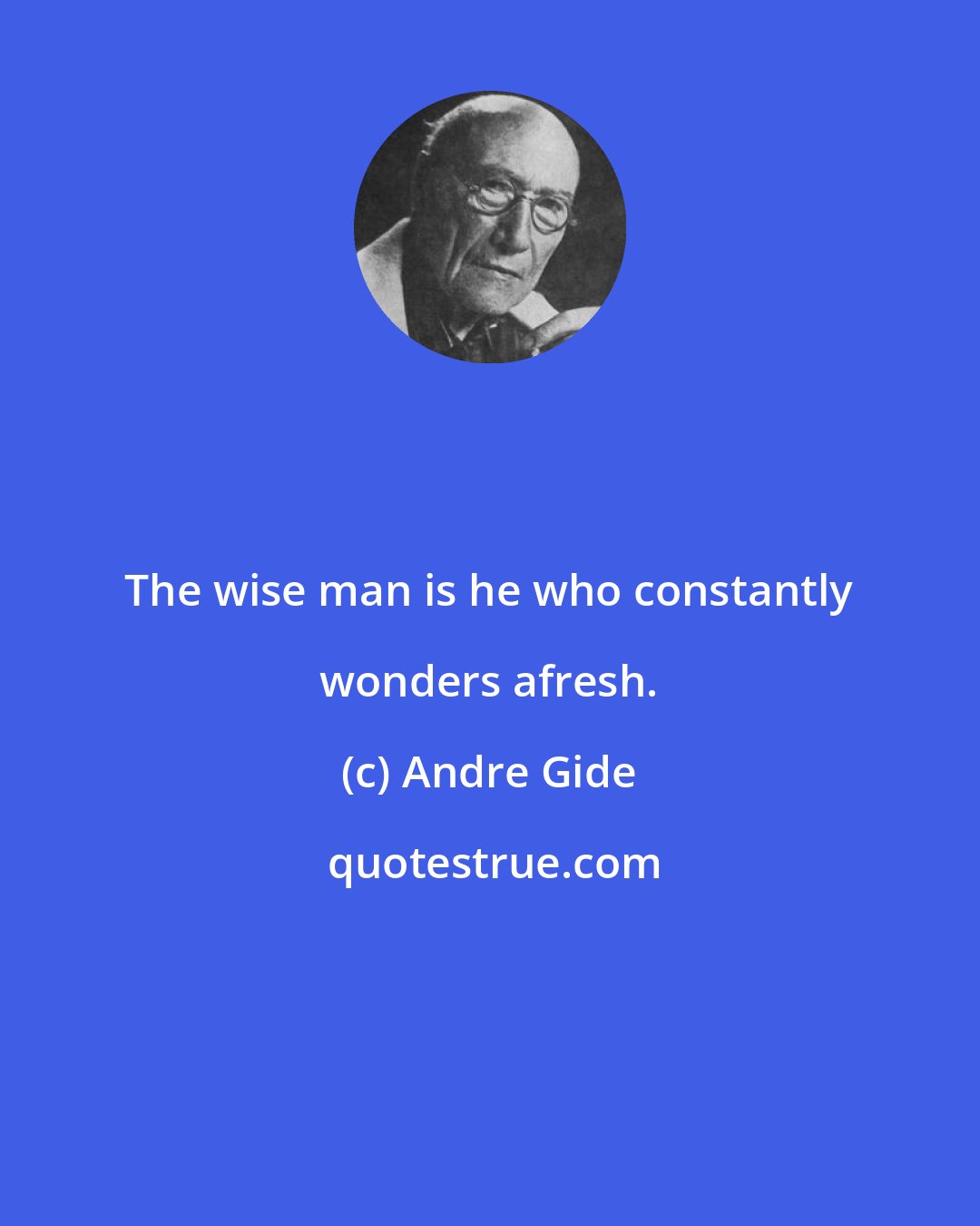 Andre Gide: The wise man is he who constantly wonders afresh.