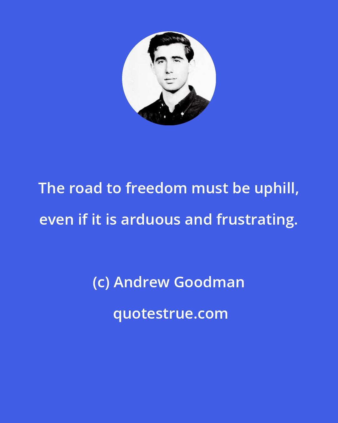 Andrew Goodman: The road to freedom must be uphill, even if it is arduous and frustrating.