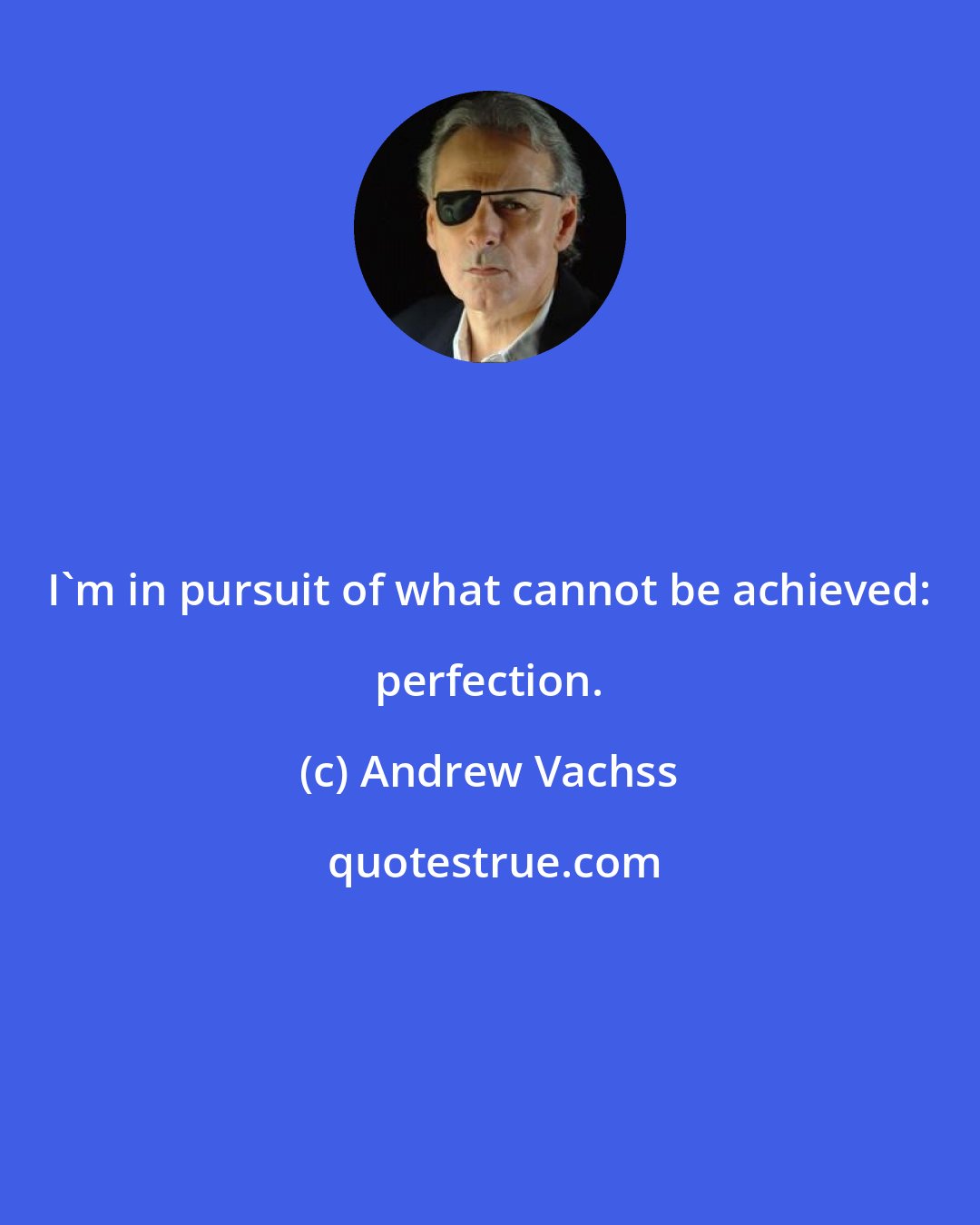 Andrew Vachss: I'm in pursuit of what cannot be achieved: perfection.