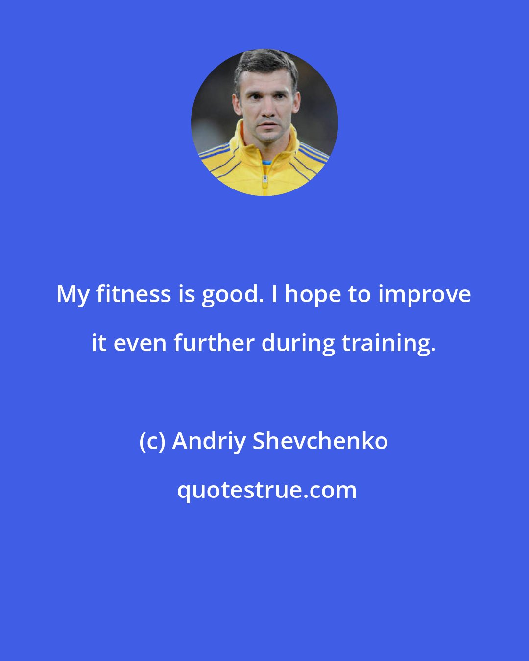 Andriy Shevchenko: My fitness is good. I hope to improve it even further during training.