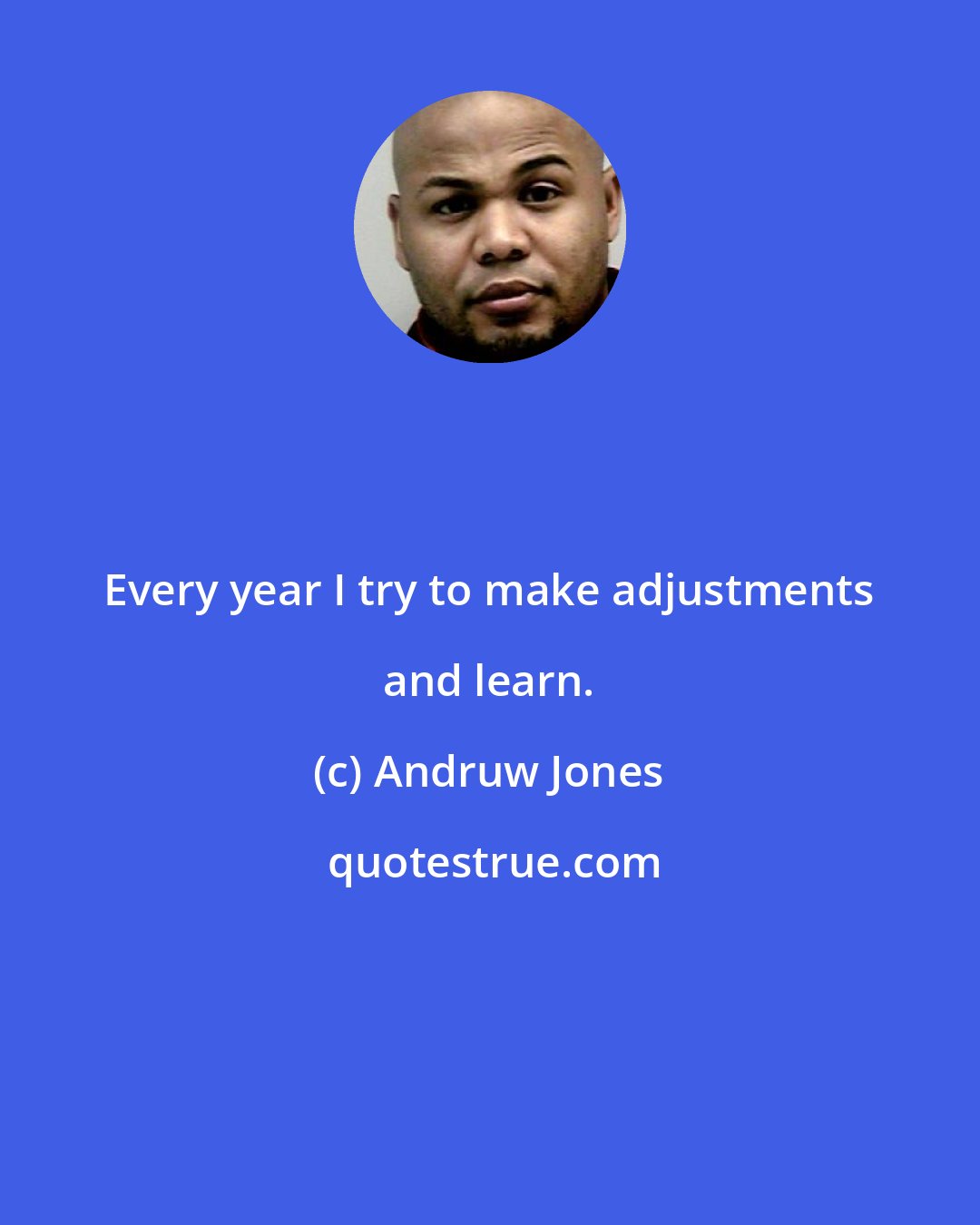 Andruw Jones: Every year I try to make adjustments and learn.