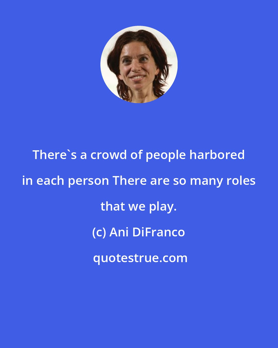 Ani DiFranco: There's a crowd of people harbored in each person There are so many roles that we play.