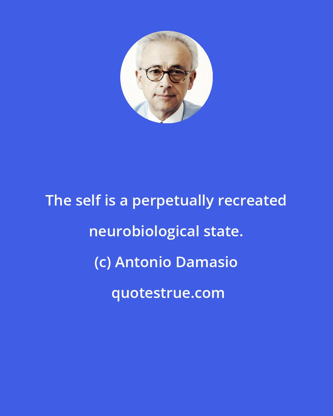 Antonio Damasio: The self is a perpetually recreated neurobiological state.