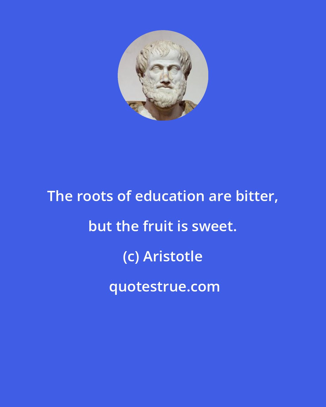 Aristotle: The roots of education are bitter, but the fruit is sweet.