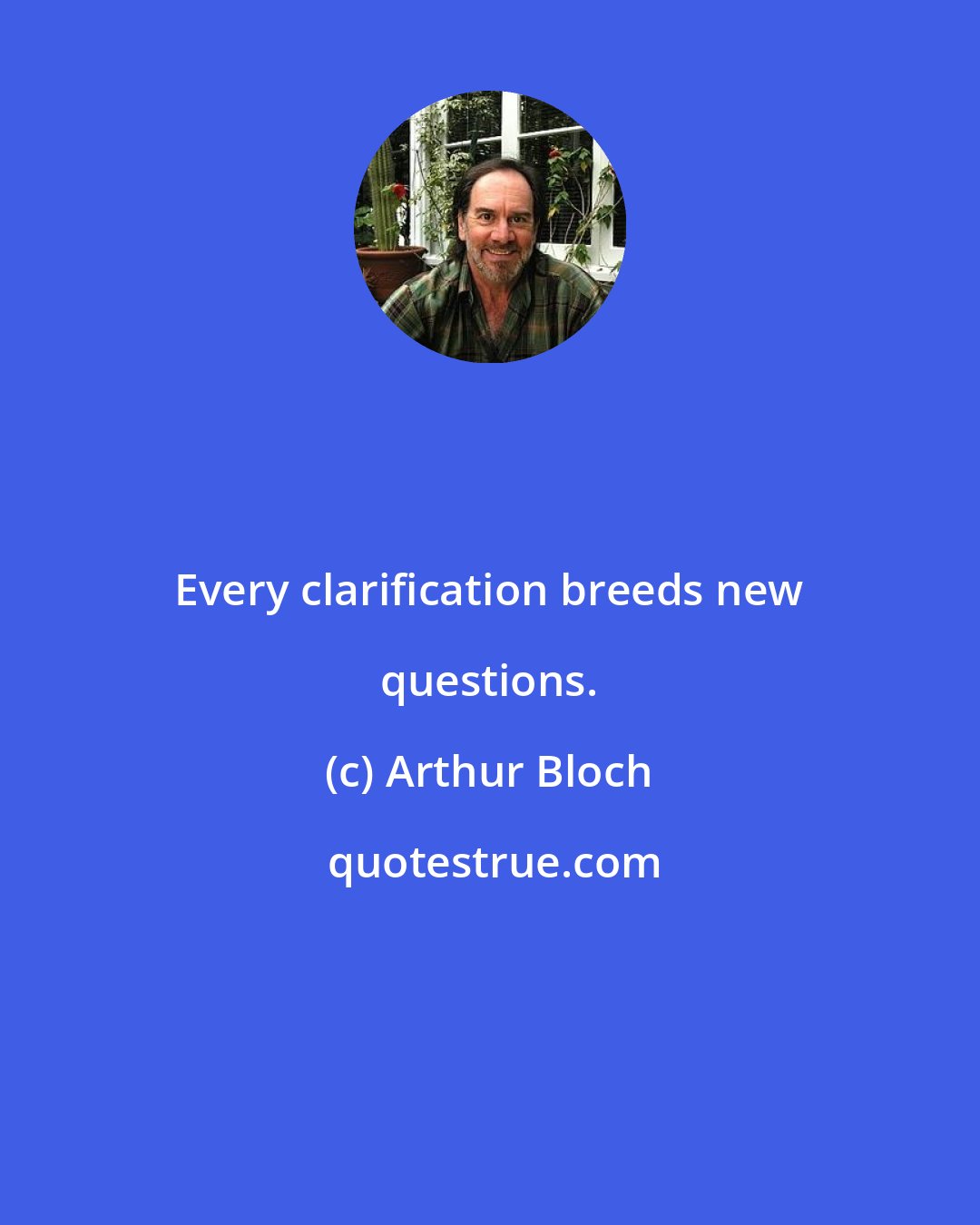 Arthur Bloch: Every clarification breeds new questions.