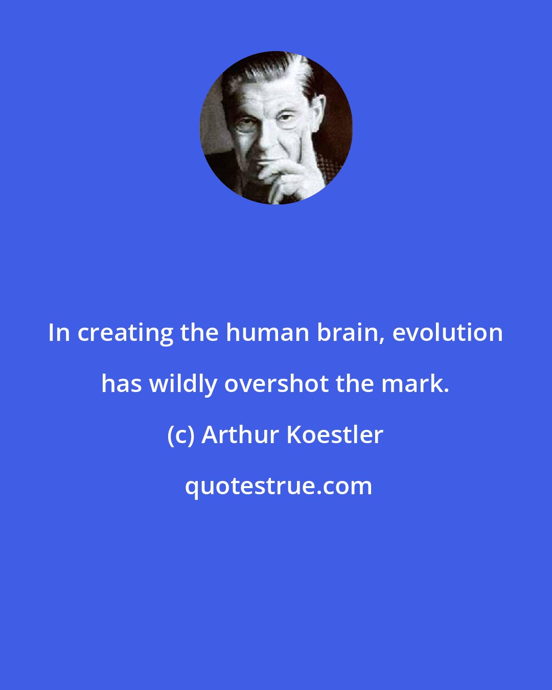 Arthur Koestler: In creating the human brain, evolution has wildly overshot the mark.