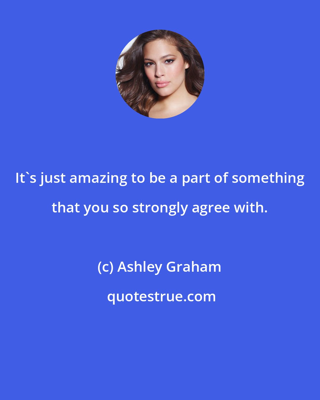 Ashley Graham: It's just amazing to be a part of something that you so strongly agree with.