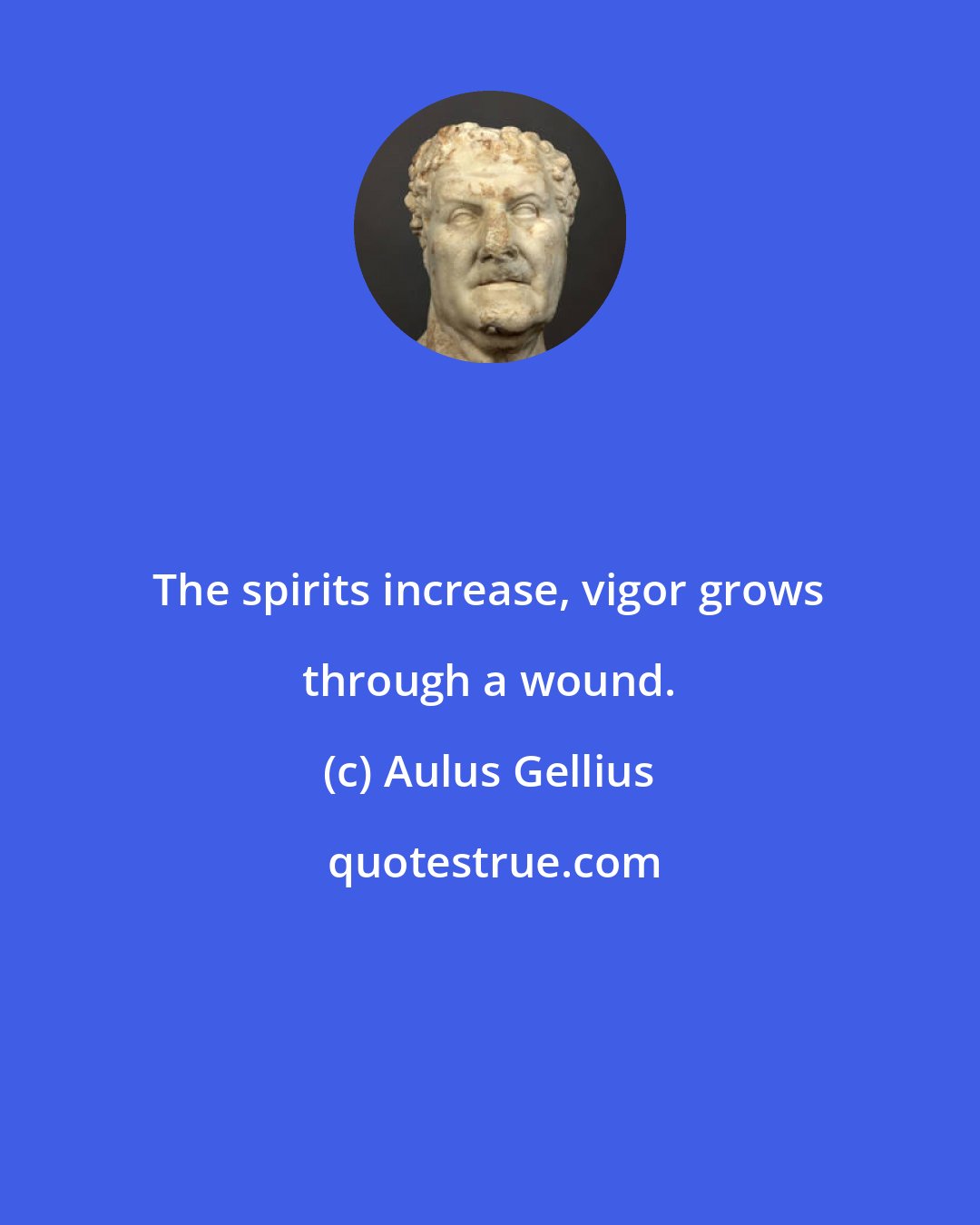 Aulus Gellius: The spirits increase, vigor grows through a wound.