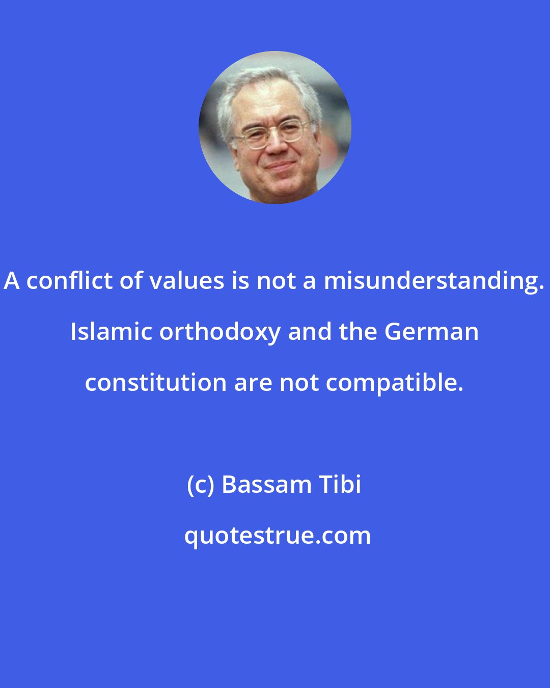 Bassam Tibi: A conflict of values is not a misunderstanding. Islamic orthodoxy and the German constitution are not compatible.