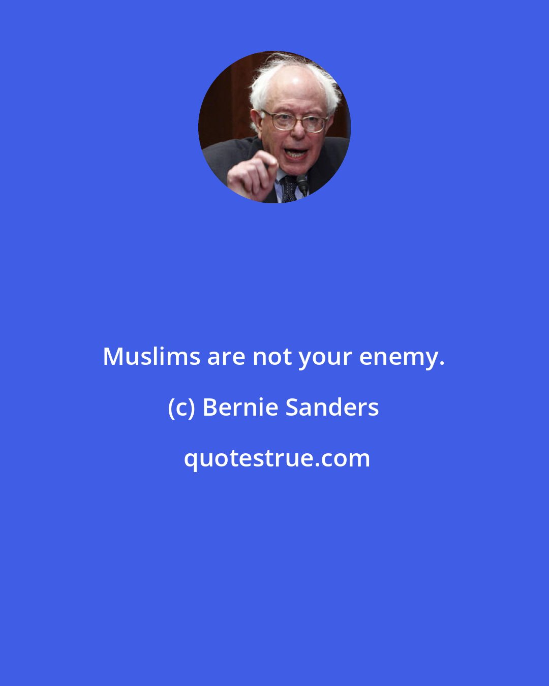 Bernie Sanders: Muslims are not your enemy.