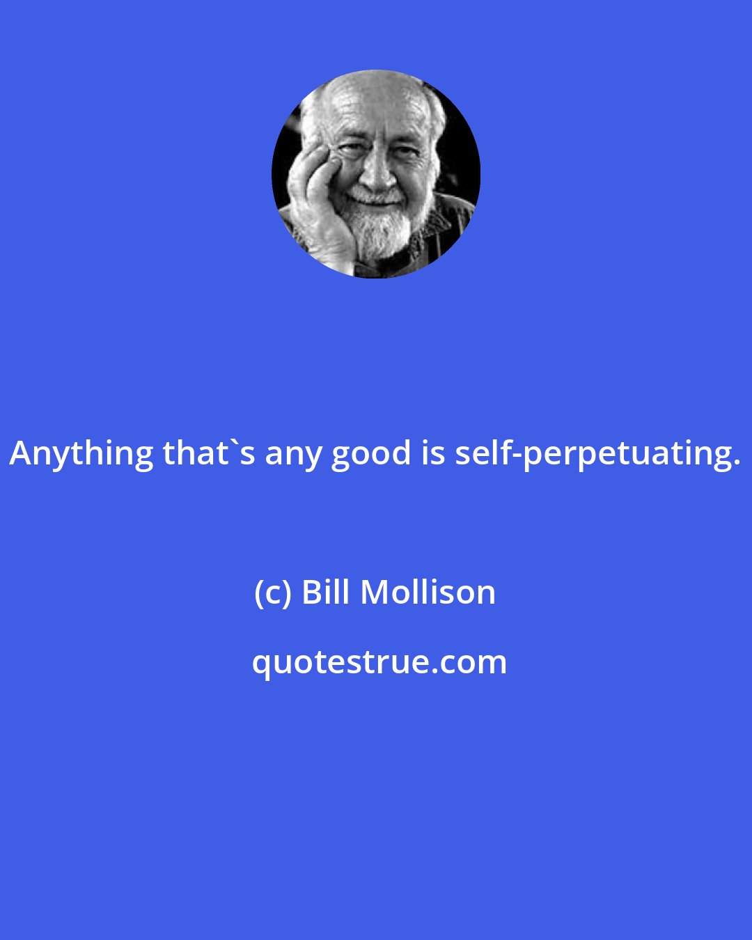 Bill Mollison: Anything that's any good is self-perpetuating.