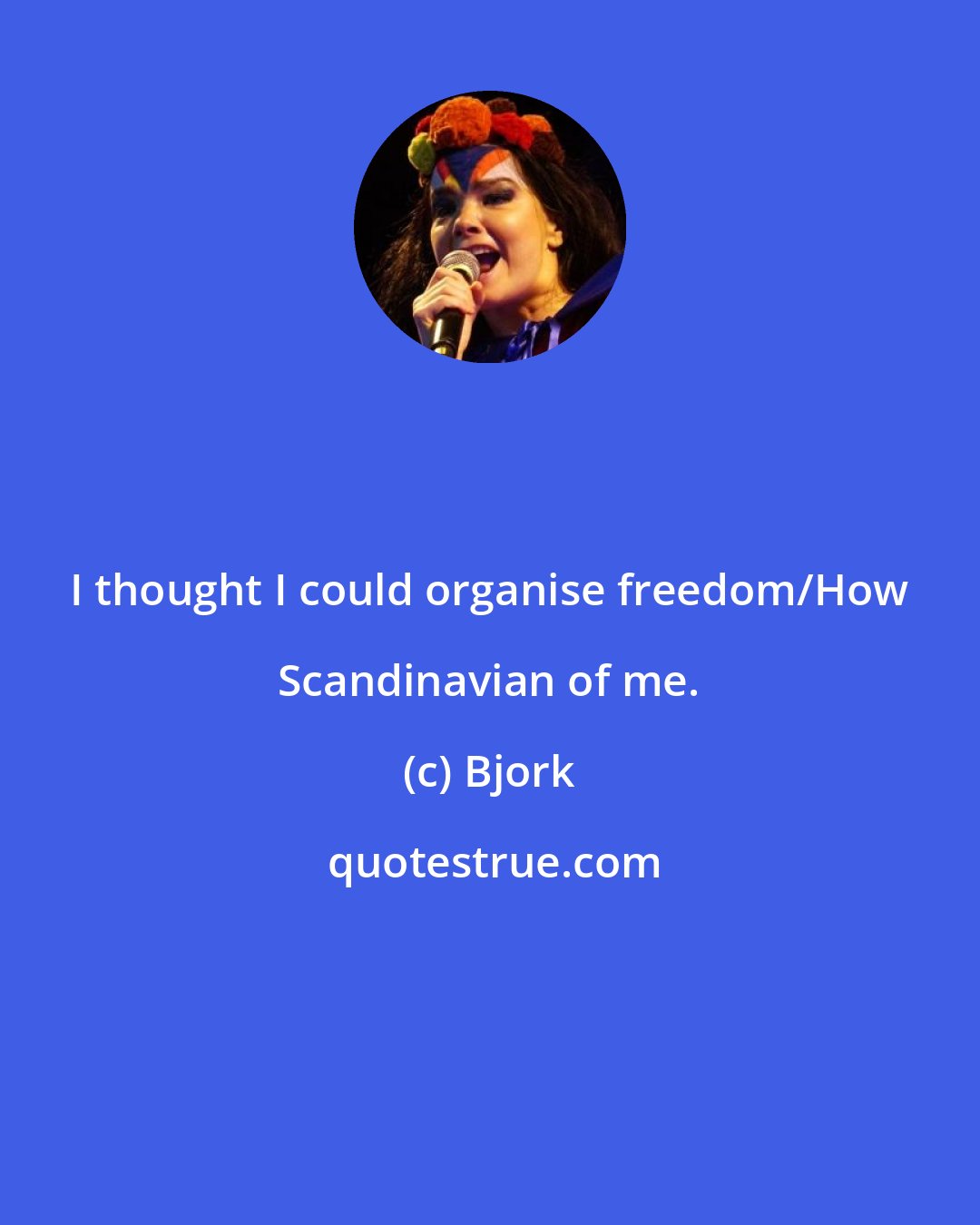 Bjork: I thought I could organise freedom/How Scandinavian of me.