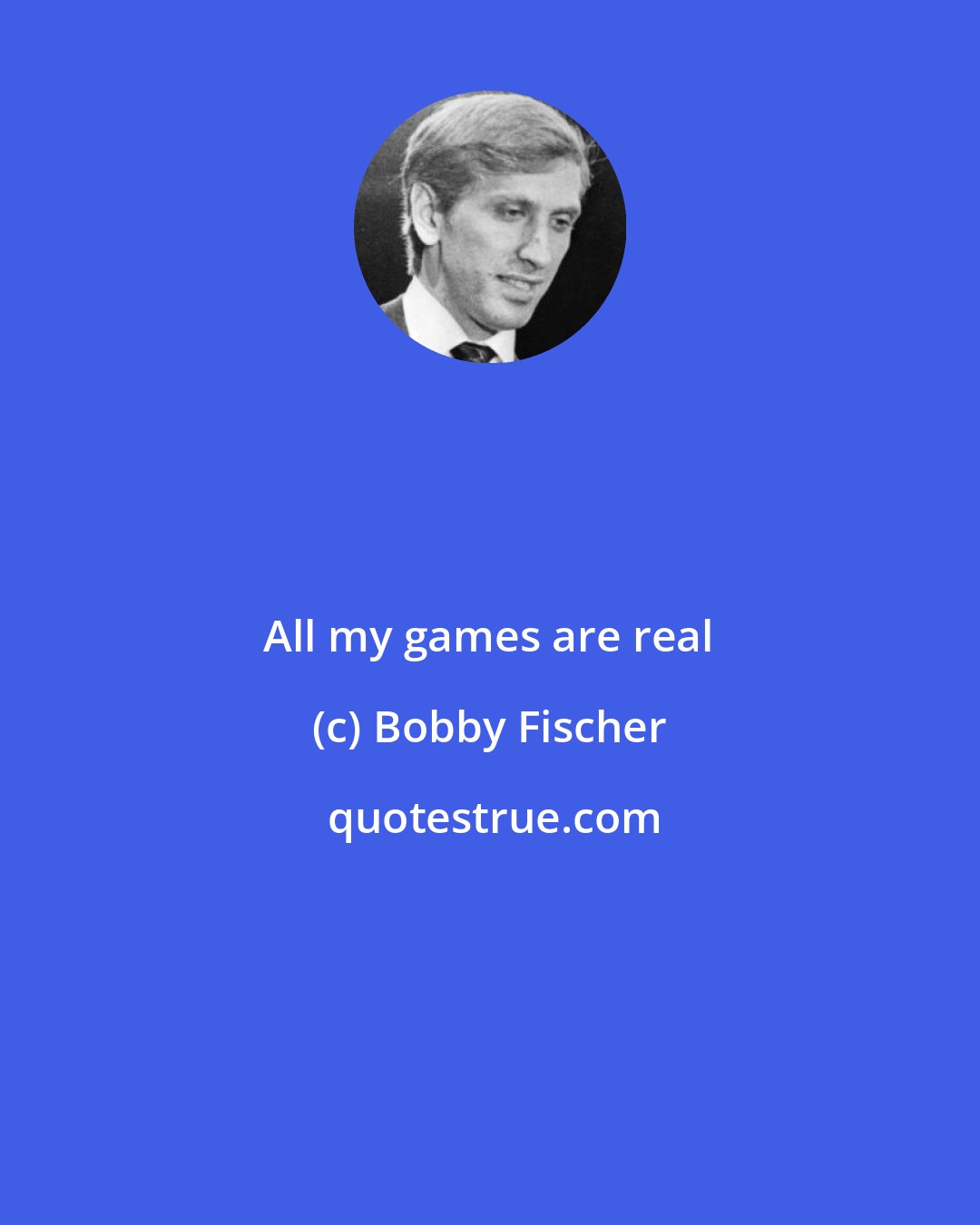 Bobby Fischer: All my games are real