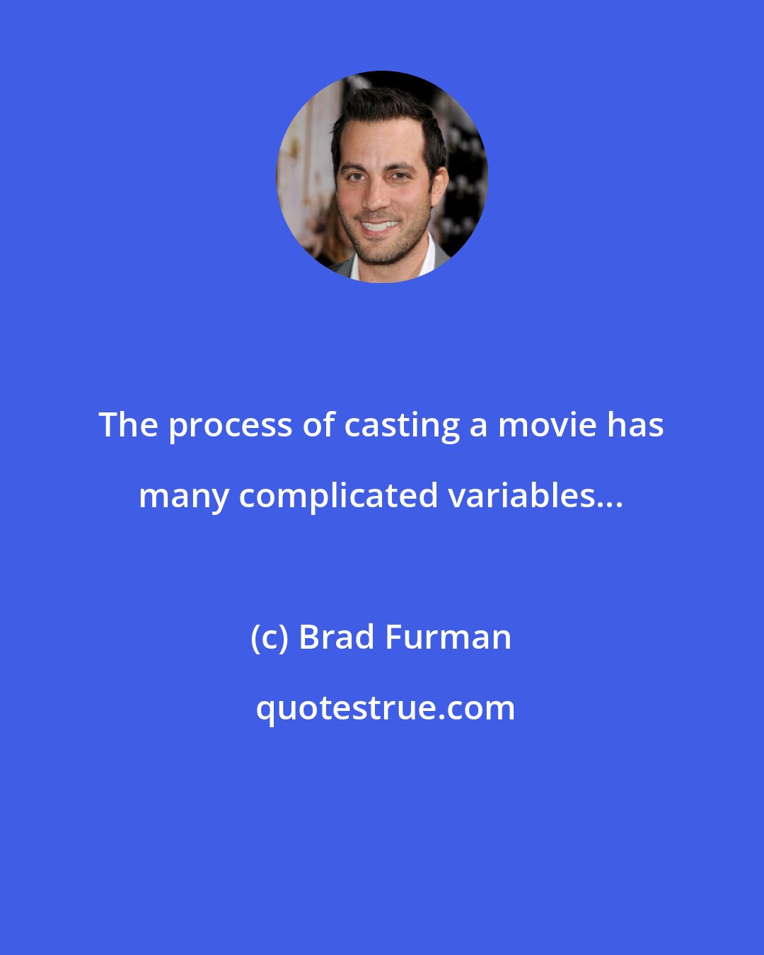 Brad Furman: The process of casting a movie has many complicated variables...