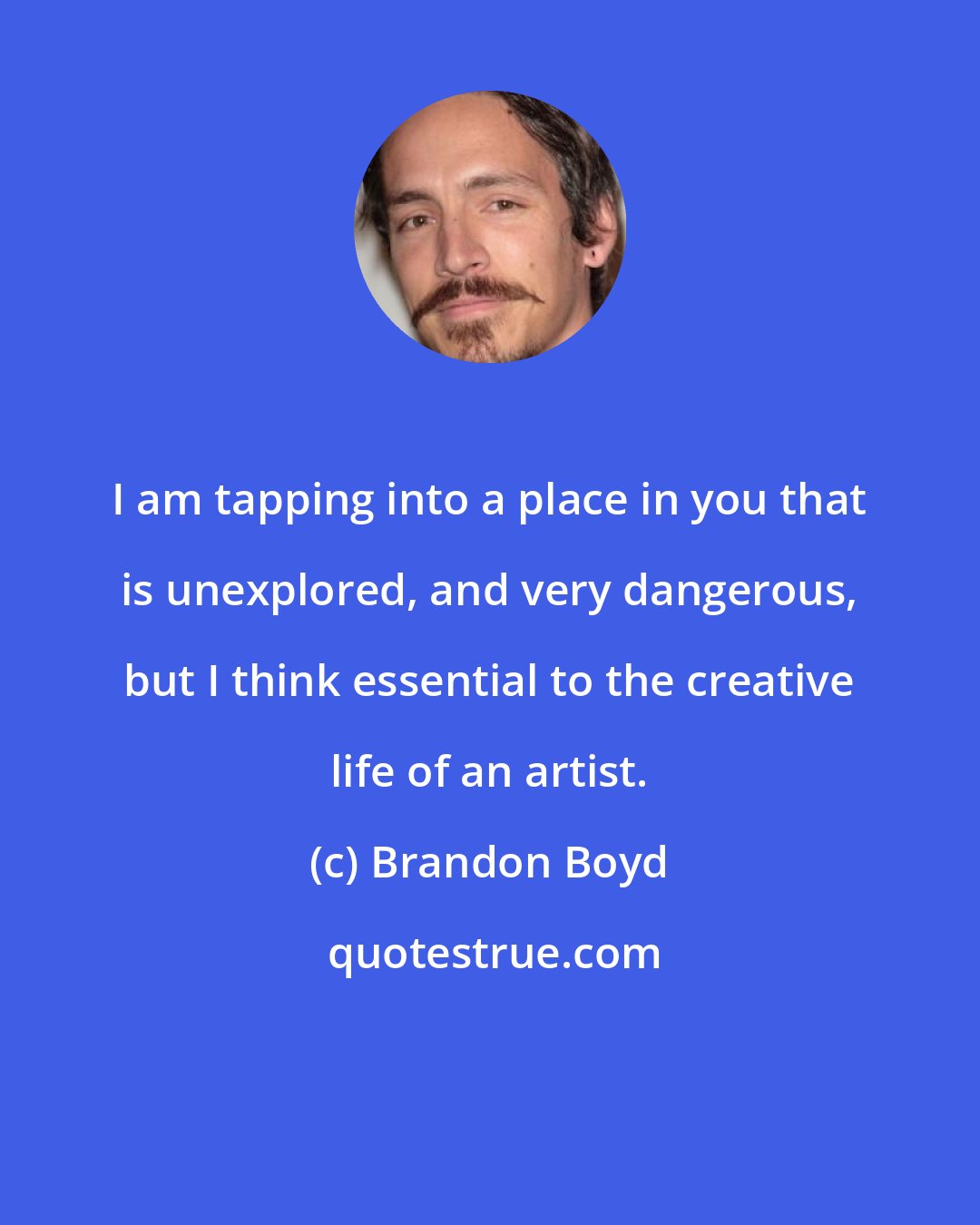 Brandon Boyd: I am tapping into a place in you that is unexplored, and very dangerous, but I think essential to the creative life of an artist.