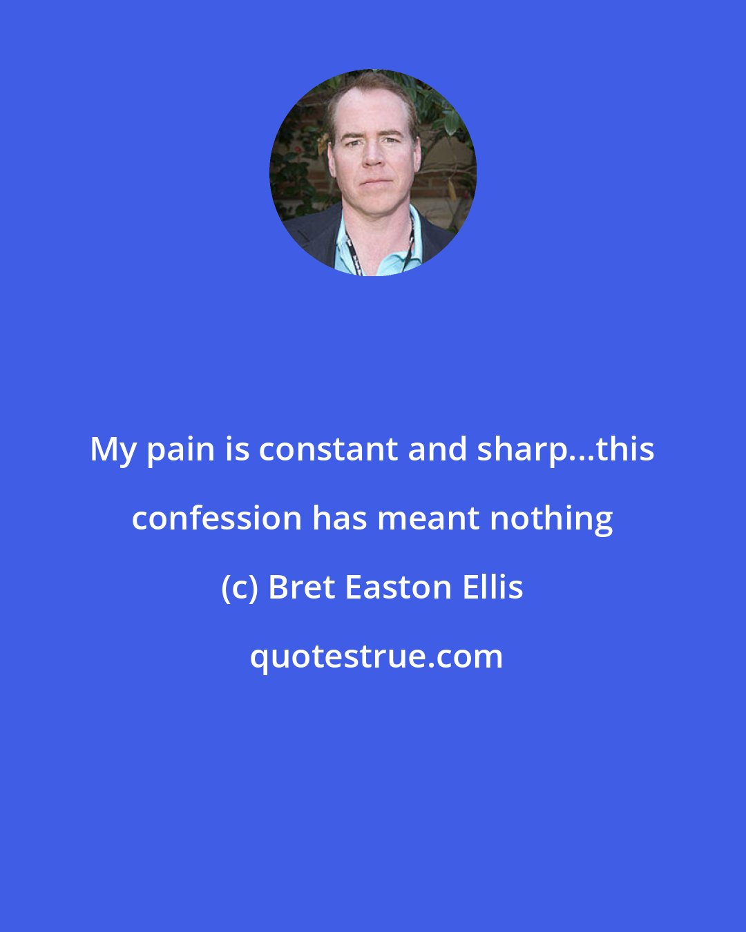 Bret Easton Ellis: My pain is constant and sharp...this confession has meant nothing