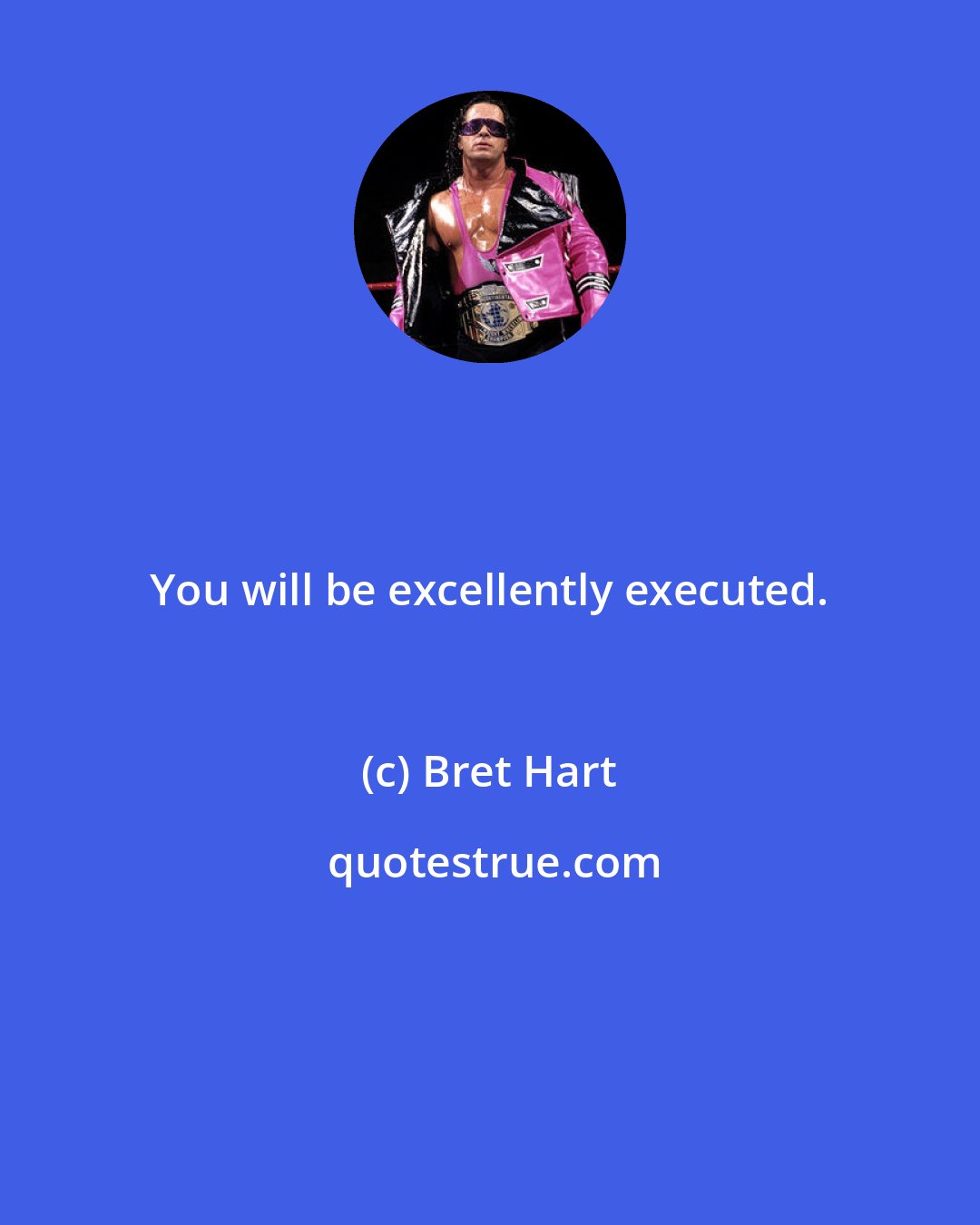 Bret Hart: You will be excellently executed.