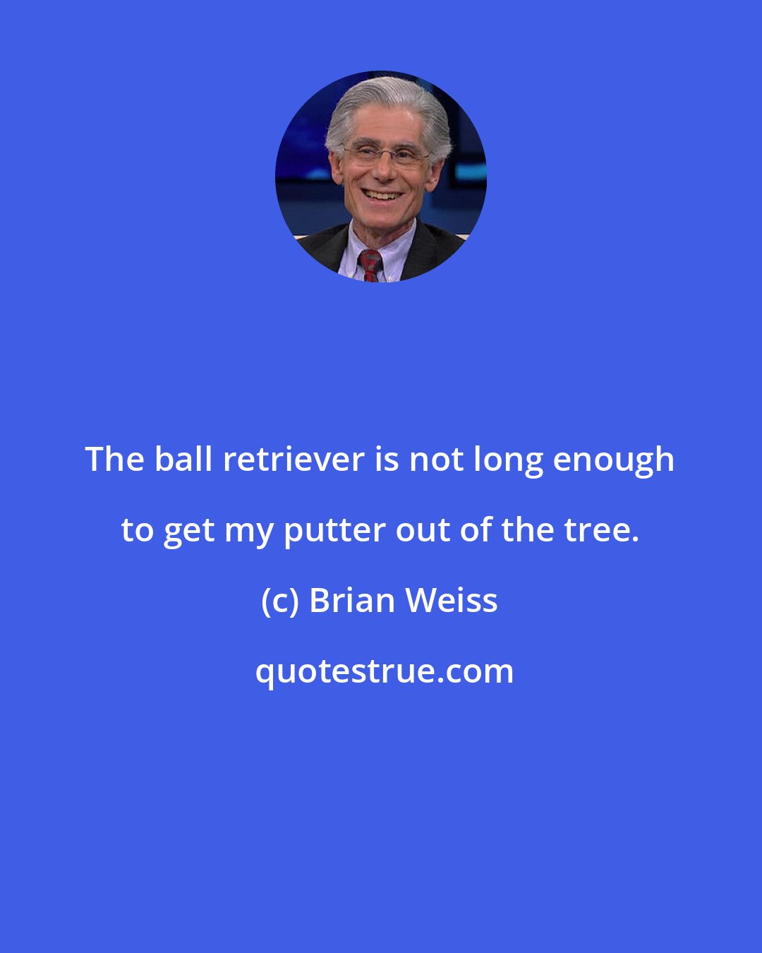 Brian Weiss: The ball retriever is not long enough to get my putter out of the tree.