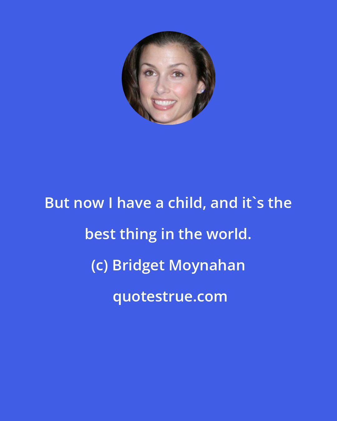 Bridget Moynahan: But now I have a child, and it's the best thing in the world.