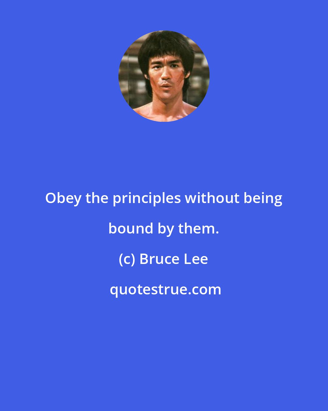 Bruce Lee: Obey the principles without being bound by them.