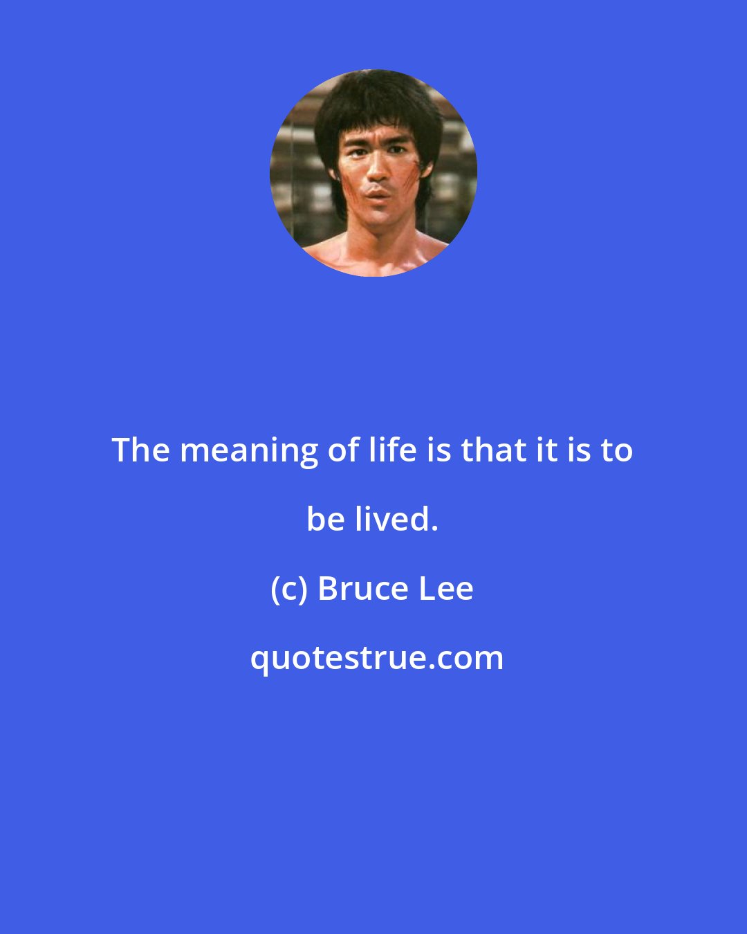 Bruce Lee: The meaning of life is that it is to be lived.