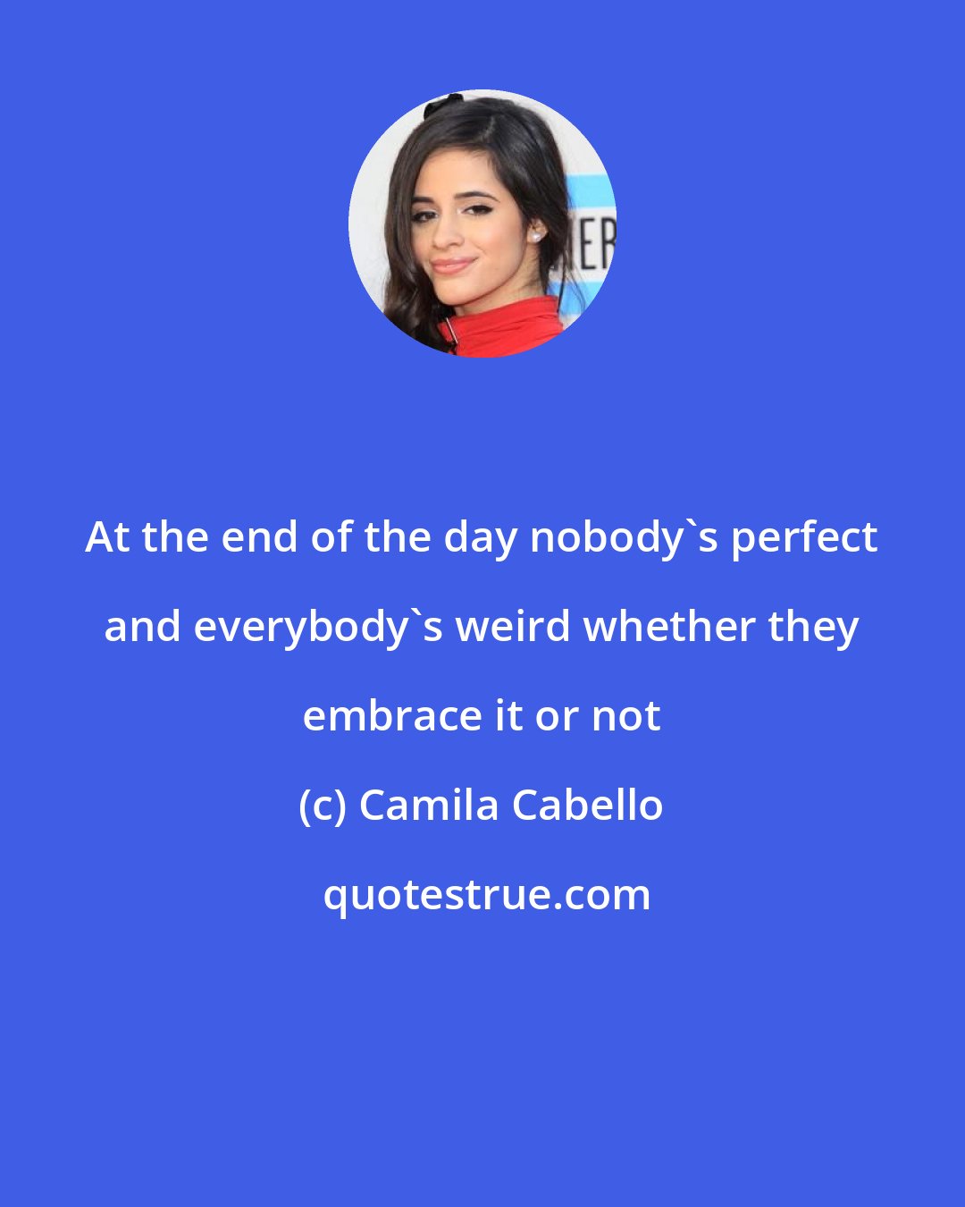 Camila Cabello: At the end of the day nobody's perfect and everybody's weird whether they embrace it or not