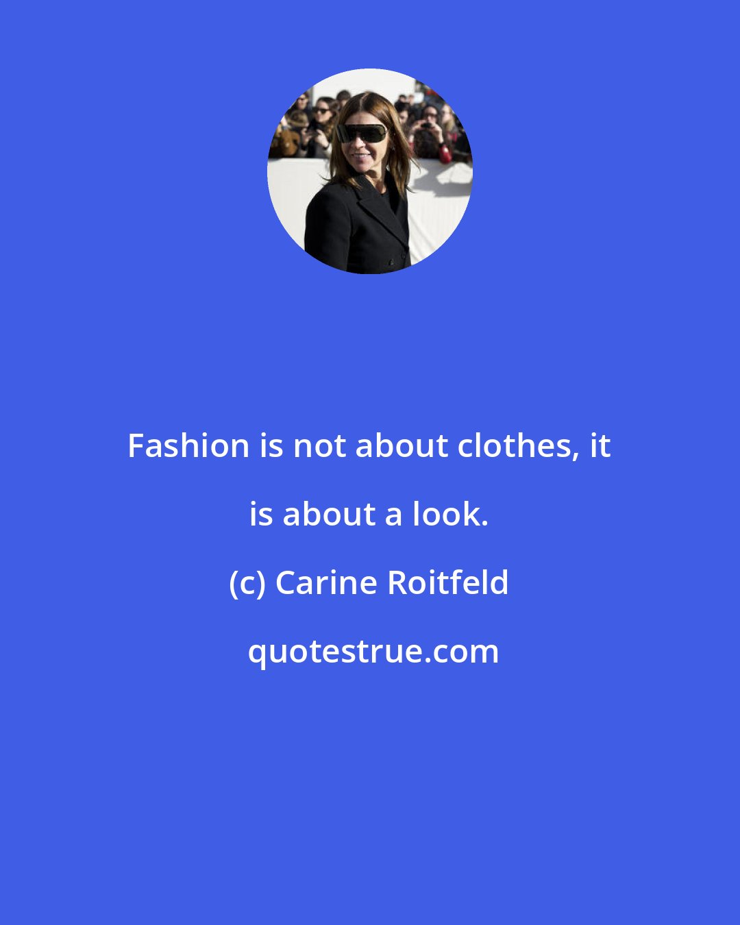 Carine Roitfeld: Fashion is not about clothes, it is about a look.