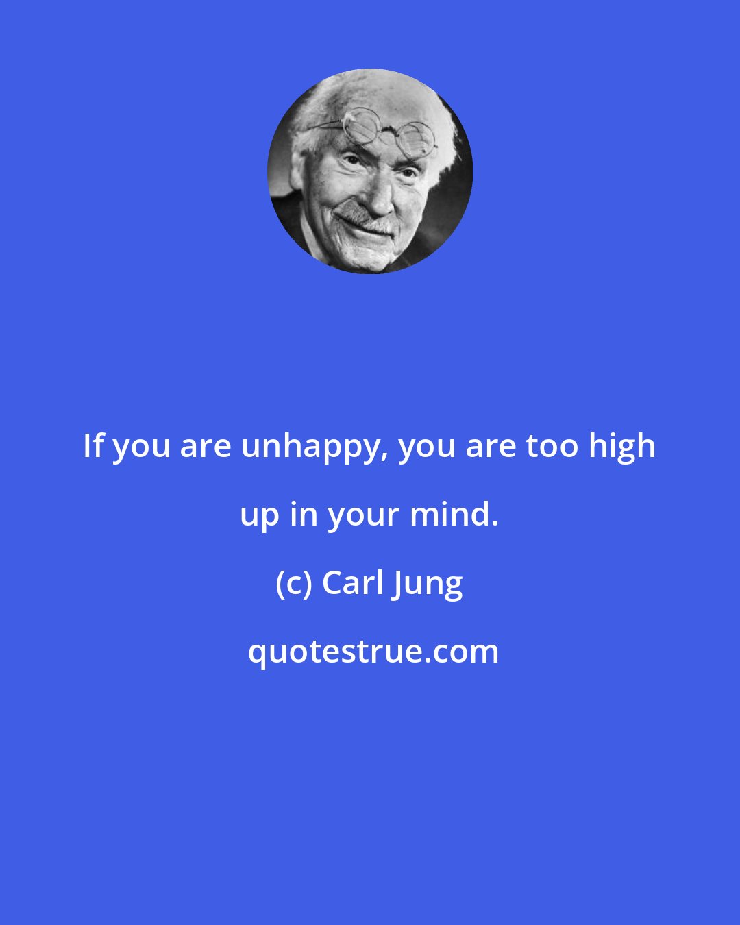 Carl Jung: If you are unhappy, you are too high up in your mind.