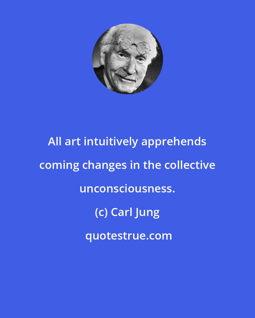 Carl Jung: All art intuitively apprehends coming changes in the collective unconsciousness.