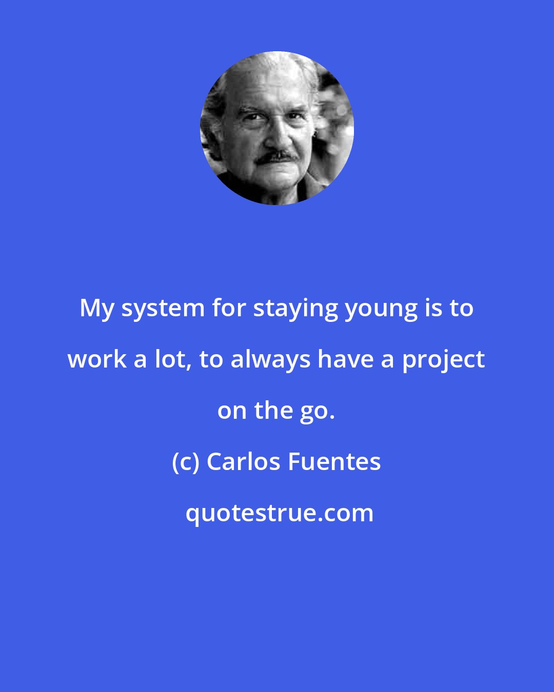 Carlos Fuentes: My system for staying young is to work a lot, to always have a project on the go.