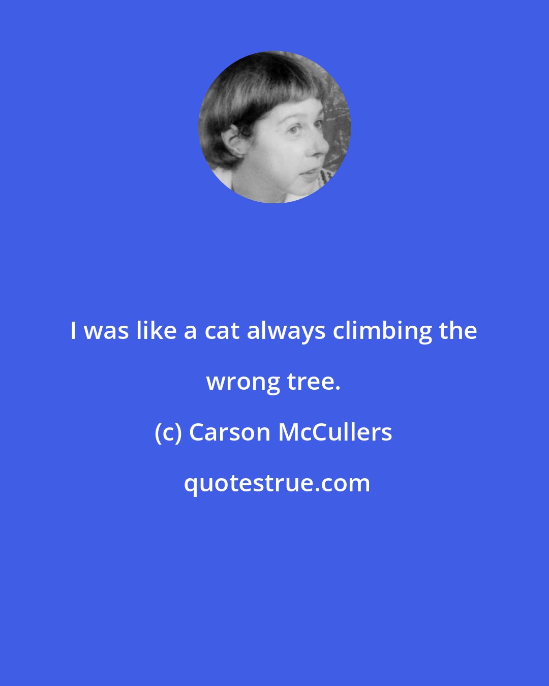 Carson McCullers: I was like a cat always climbing the wrong tree.