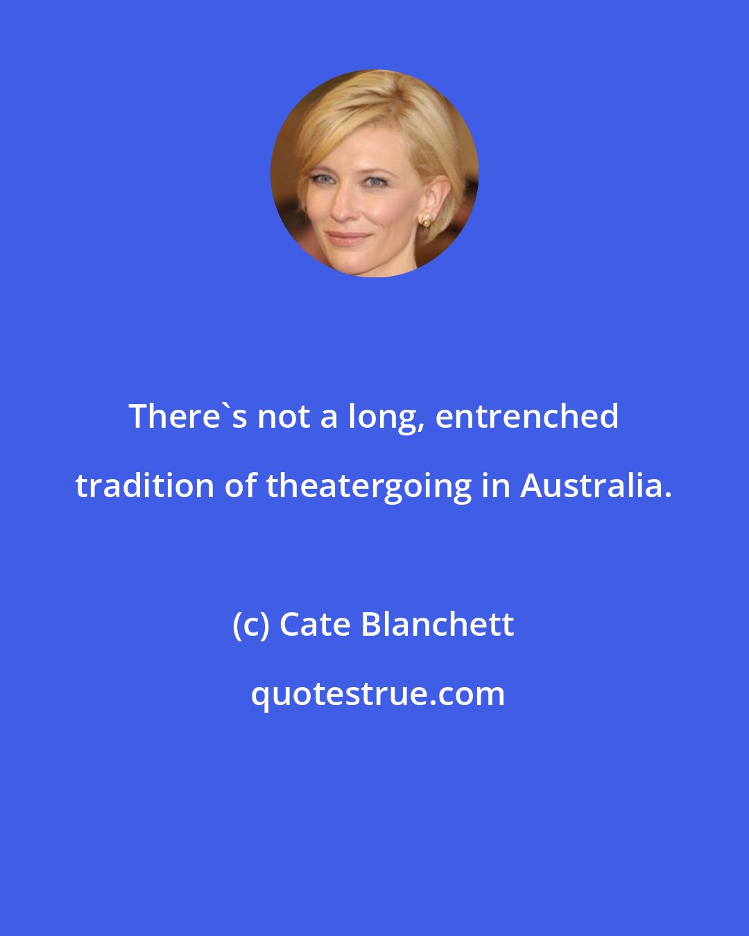 Cate Blanchett: There's not a long, entrenched tradition of theatergoing in Australia.