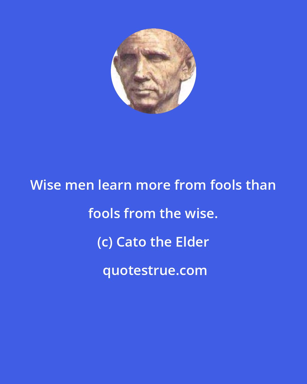 Cato the Elder: Wise men learn more from fools than fools from the wise.