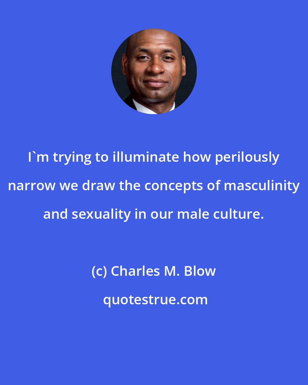 Charles M. Blow: I'm trying to illuminate how perilously narrow we draw the concepts of masculinity and sexuality in our male culture.