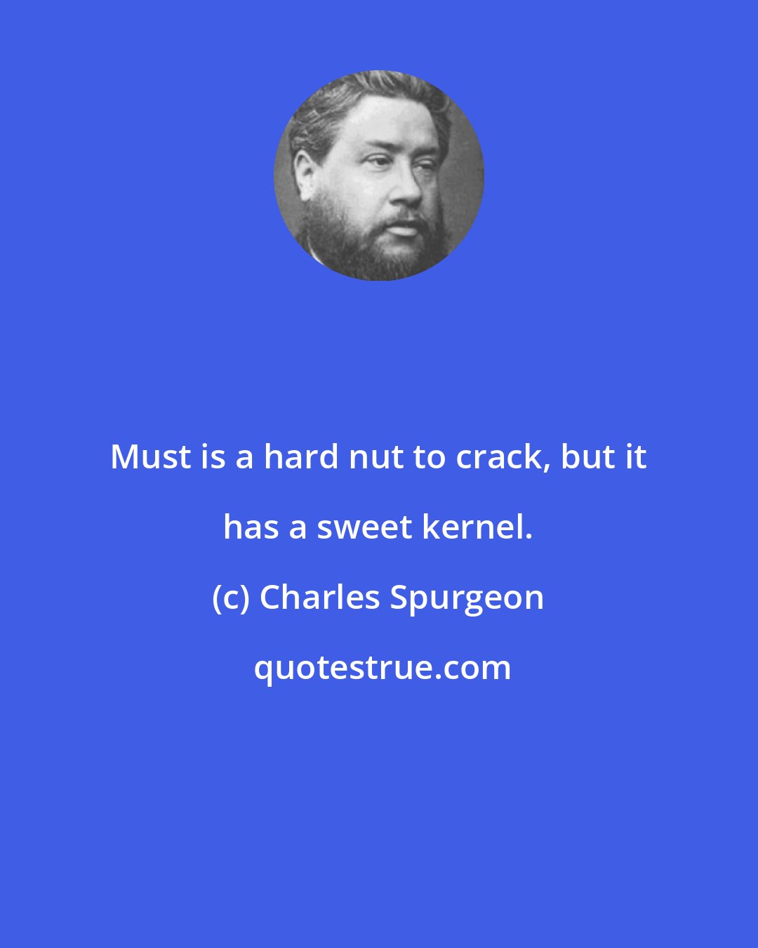 Charles Spurgeon: Must is a hard nut to crack, but it has a sweet kernel.