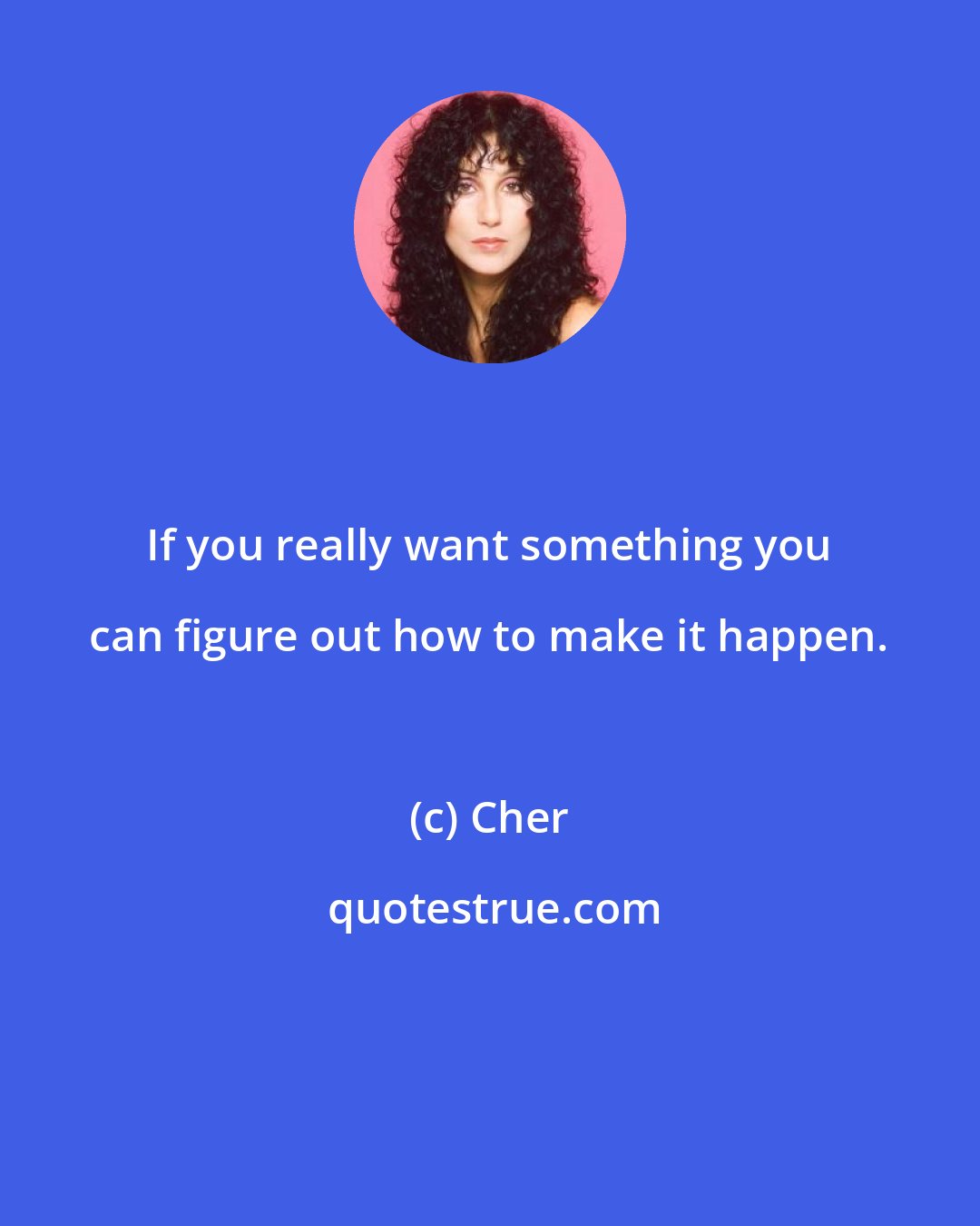 Cher: If you really want something you can figure out how to make it happen.