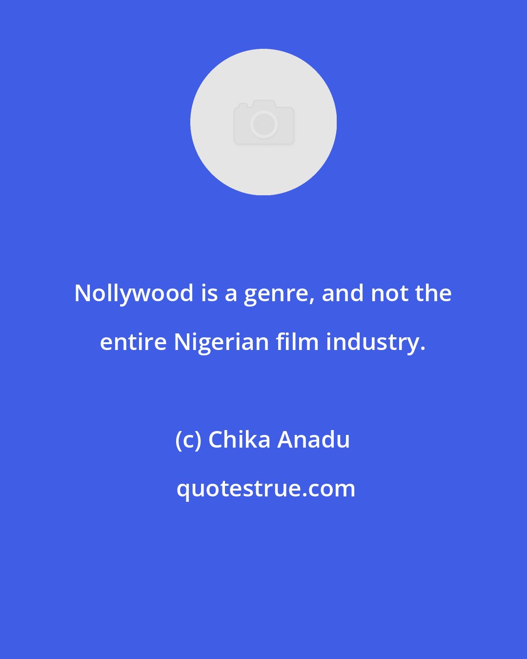 Chika Anadu: Nollywood is a genre, and not the entire Nigerian film industry.