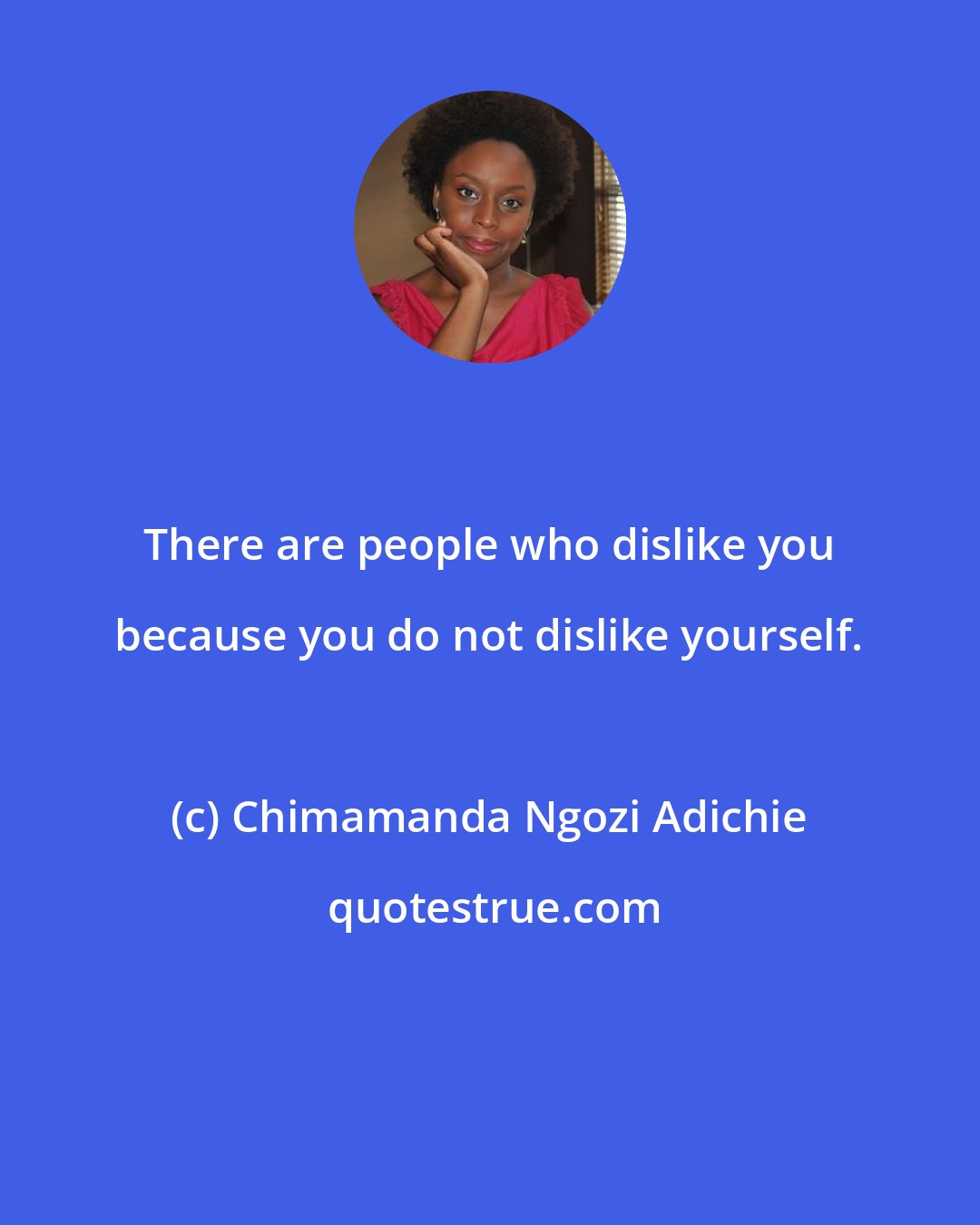 Chimamanda Ngozi Adichie: There are people who dislike you because you do not dislike yourself.