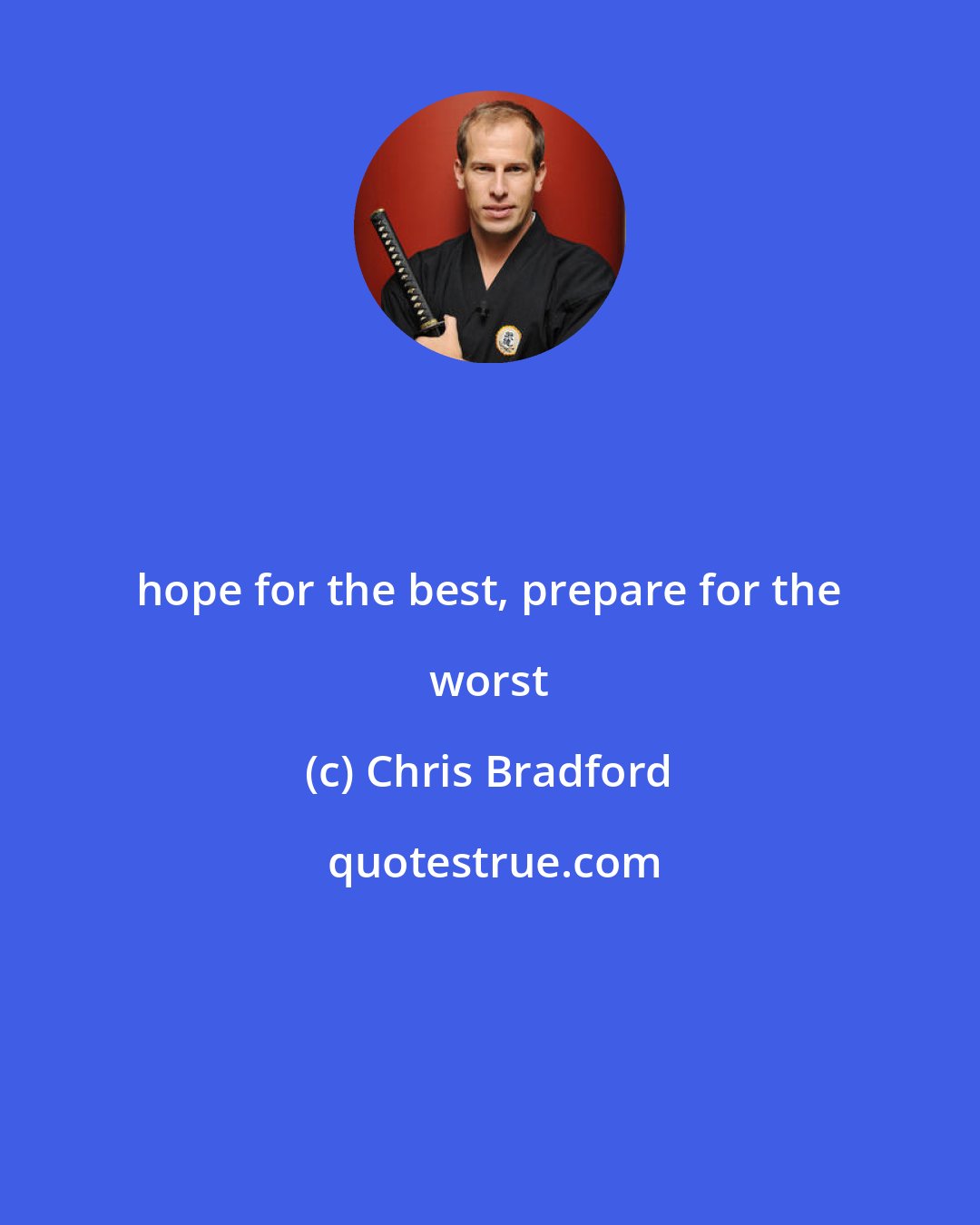 Chris Bradford: hope for the best, prepare for the worst