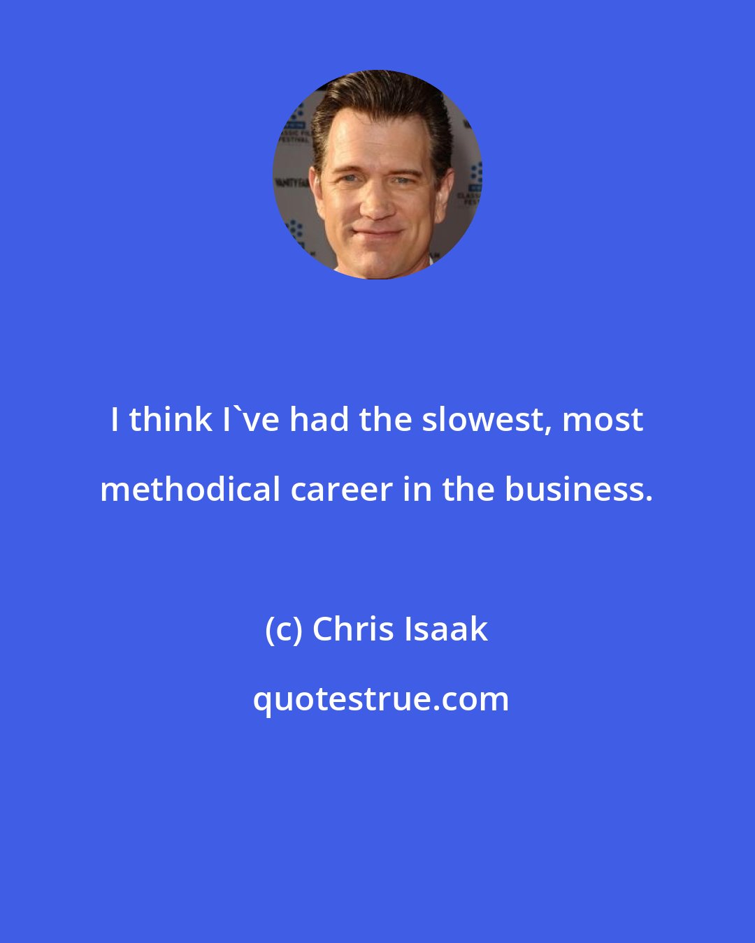 Chris Isaak: I think I've had the slowest, most methodical career in the business.