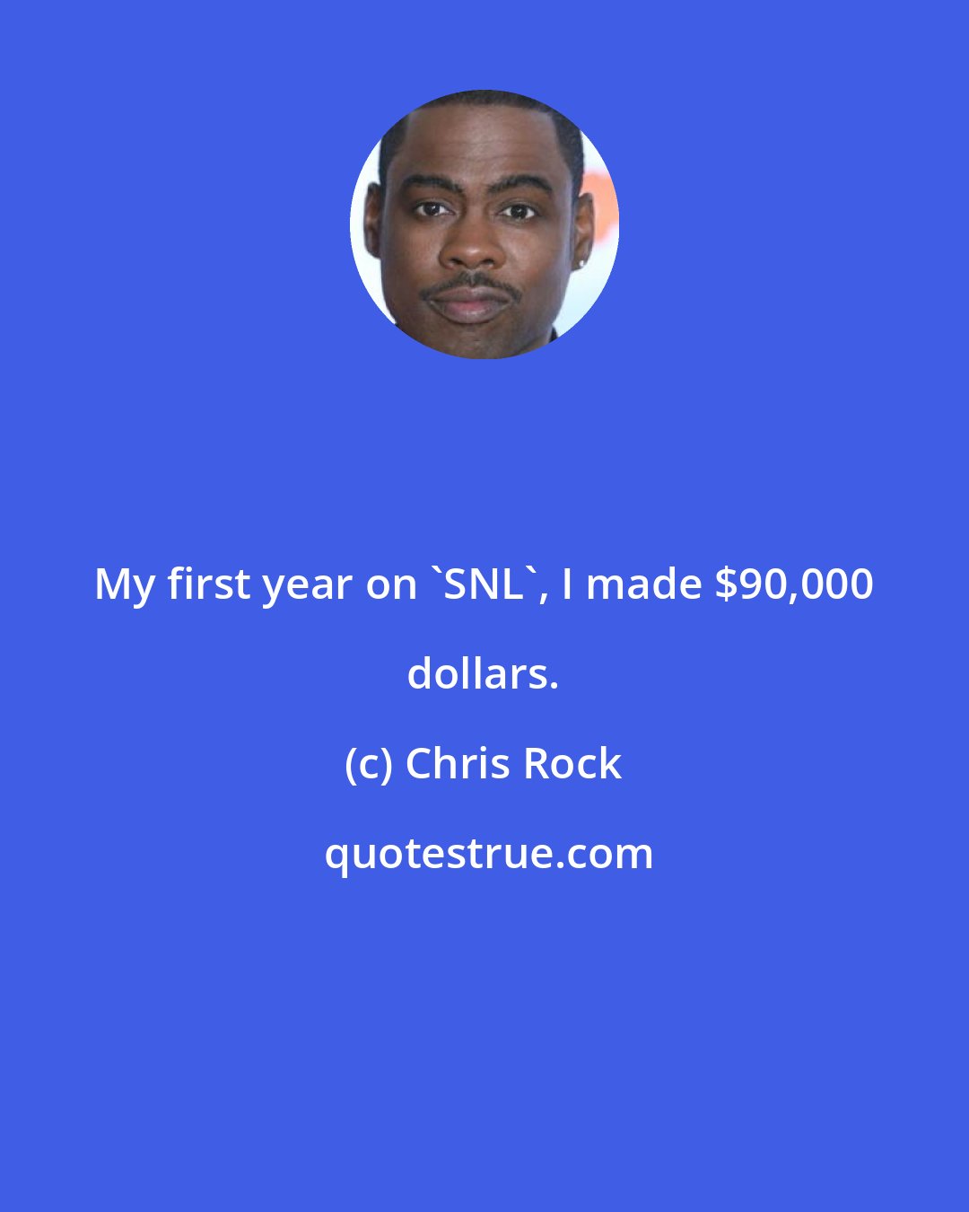 Chris Rock: My first year on 'SNL', I made $90,000 dollars.