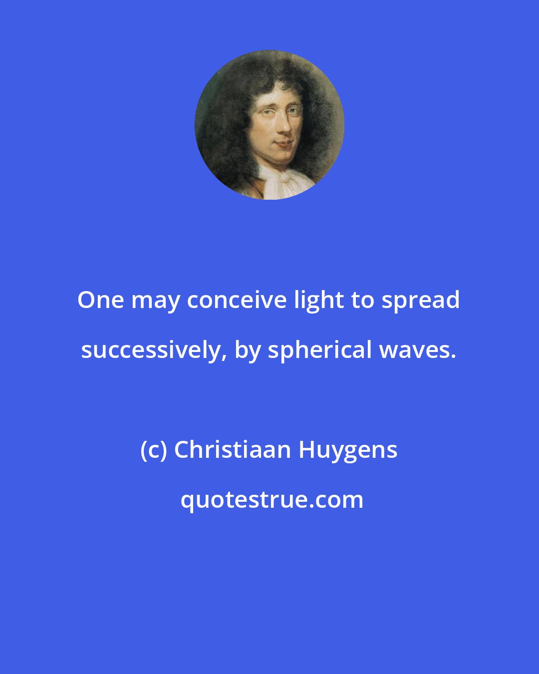 Christiaan Huygens: One may conceive light to spread successively, by spherical waves.