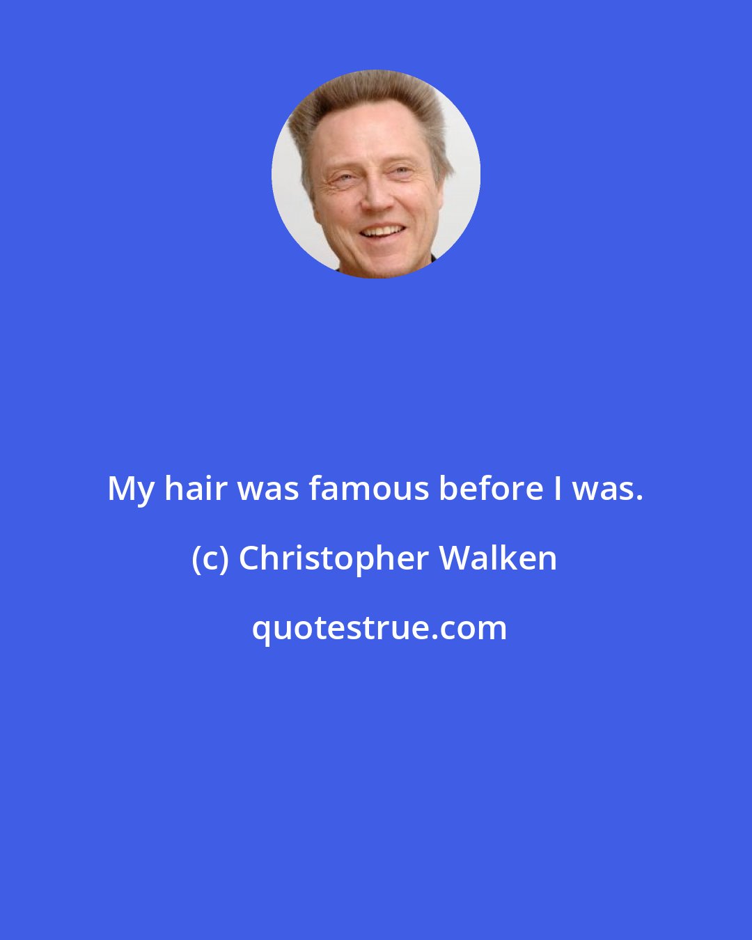 Christopher Walken: My hair was famous before I was.